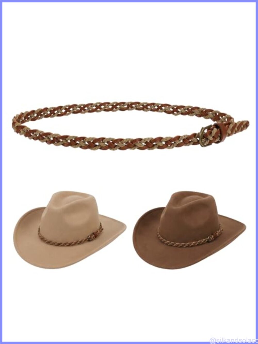 PU Leather Braided Cowboy Hat Band Western Hat Accessory